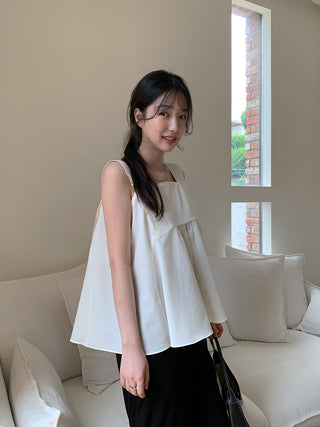 Lace Stitching Ribbon Tops