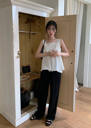 Lace Stitching Ribbon Tops