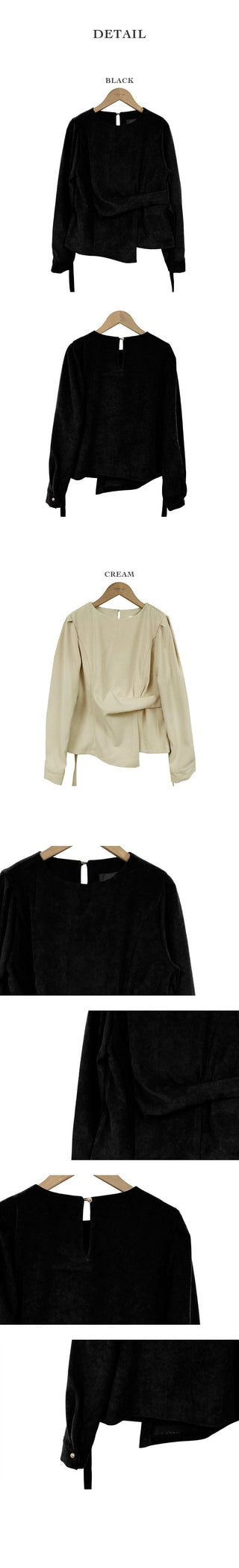 Irregular Lace Up Long Sleeve Tops