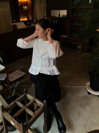 Doll Collar Puff Sleeve Shirt