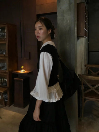 Doll Collar Puff Sleeve Shirt
