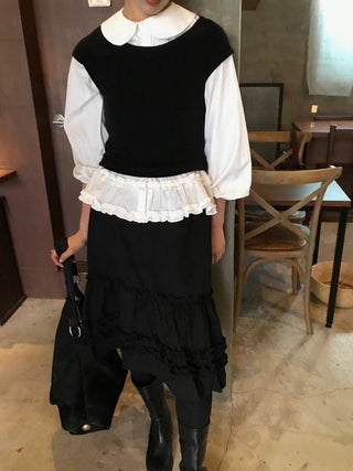Doll Collar Puff Sleeve Shirt
