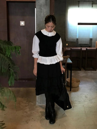 Doll Collar Puff Sleeve Shirt
