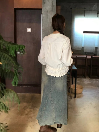 Doll Collar Puff Sleeve Shirt