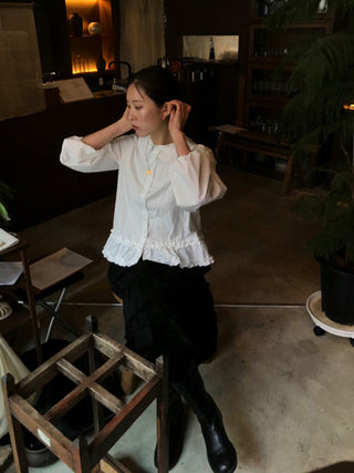 Doll Collar Puff Sleeve Shirt