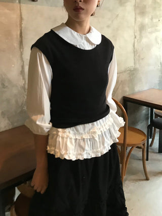 Doll Collar Puff Sleeve Shirt