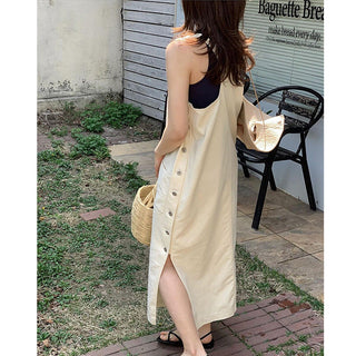 Split Denim Tops Dress