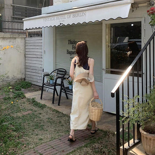 Split Denim Tops Dress