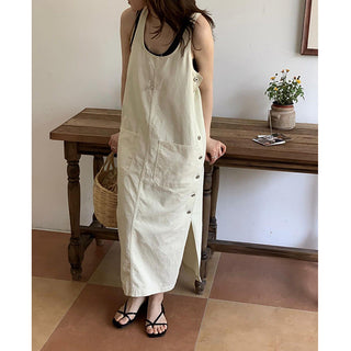 Split Denim Tops Dress