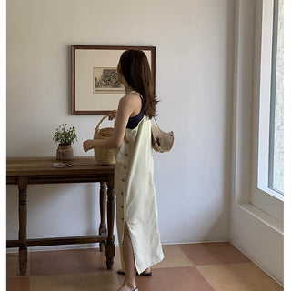 Split Denim Tops Dress