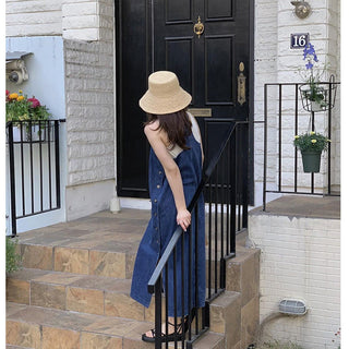 Split Denim Tops Dress