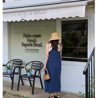 Split Denim Tops Dress