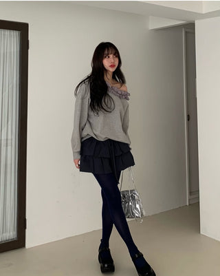 Pleated Cake Dress Pant skirt