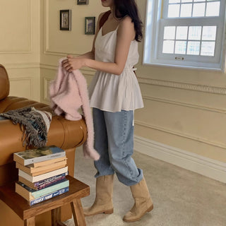 Lace Up Bandage Camisole Tops