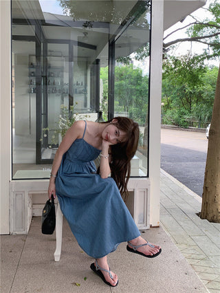 French Denim Sling Dress