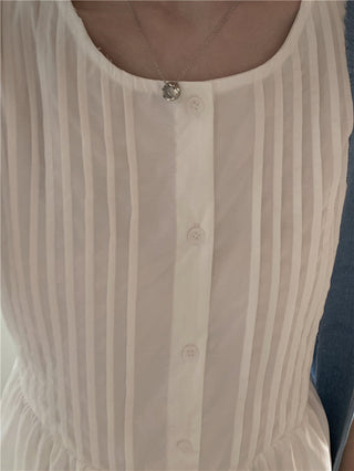 Sweet Sleeveless Tops Skirt