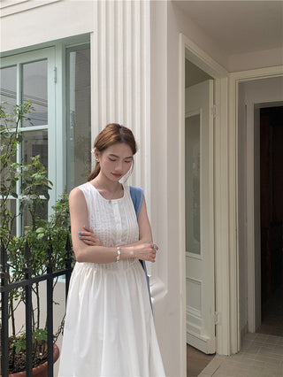 Sweet Sleeveless Tops Skirt