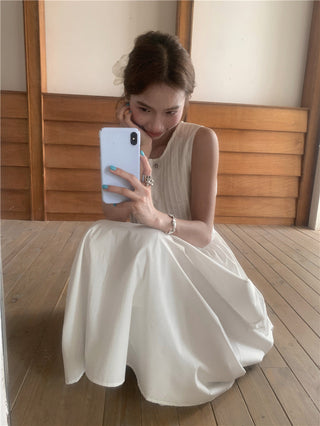 Sweet Sleeveless Tops Skirt