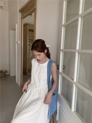 Sweet Sleeveless Tops Skirt