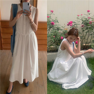 Sweet Sleeveless Tops Skirt