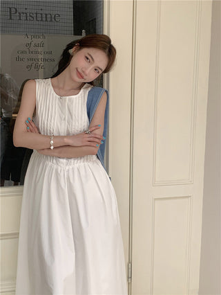 Sweet Sleeveless Tops Skirt