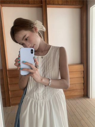 Sweet Sleeveless Tops Skirt