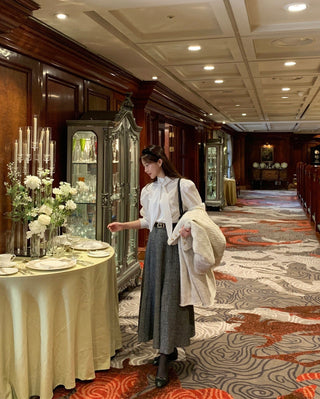 High Collar Lace Up Shirt