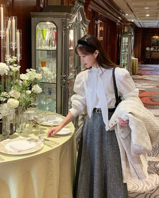 High Collar Lace Up Shirt