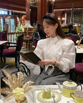 High Collar Lace Up Shirt