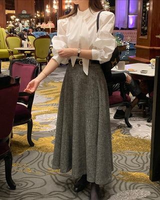 High Collar Lace Up Shirt