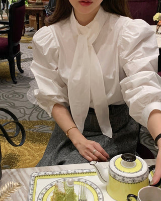 High Collar Lace Up Shirt