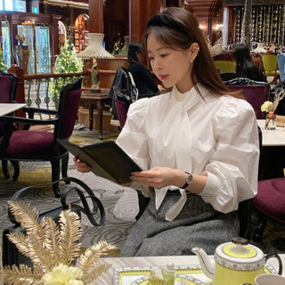 High Collar Lace Up Shirt