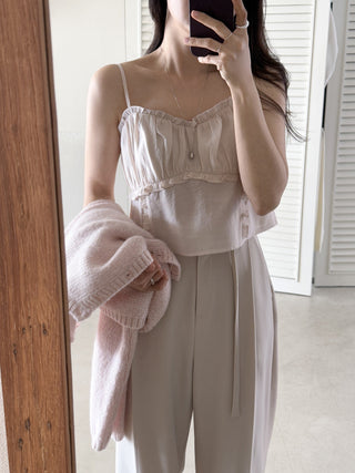 Ear Pleated Lace Top