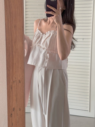 Ear Pleated Lace Top