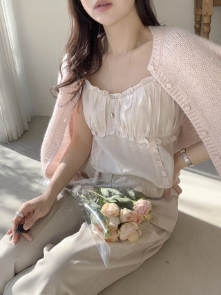 Ear Pleated Lace Top