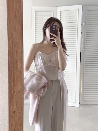 Ear Pleated Lace Top