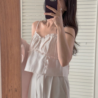 Ear Pleated Lace Top