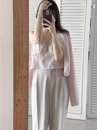 Ear Pleated Lace Top