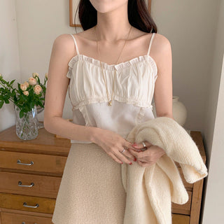 Ear Pleated Lace Top