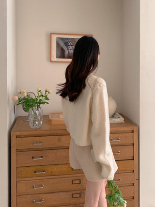 Ear Pleated Lace Top