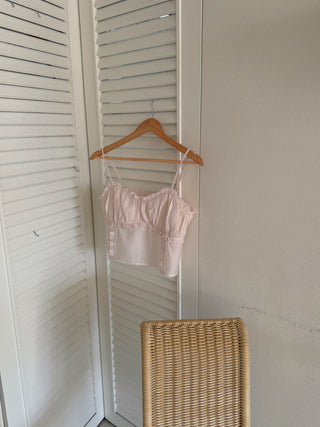 Ear Pleated Lace Top