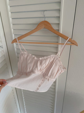 Ear Pleated Lace Top