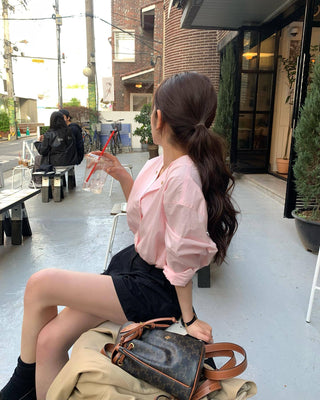 V-Collar Button Shirt