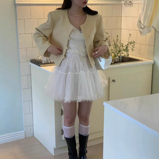 White Lace Cake Dress