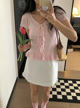 Lace Collar Bow Blouse