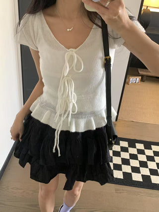 Lace Collar Bow Blouse