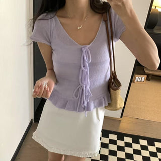 Lace Collar Bow Blouse