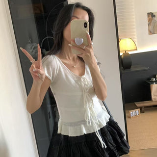 Lace Collar Bow Blouse