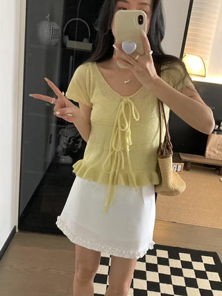 Lace Collar Bow Blouse