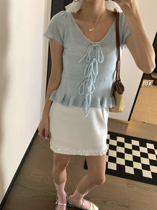 Lace Collar Bow Blouse